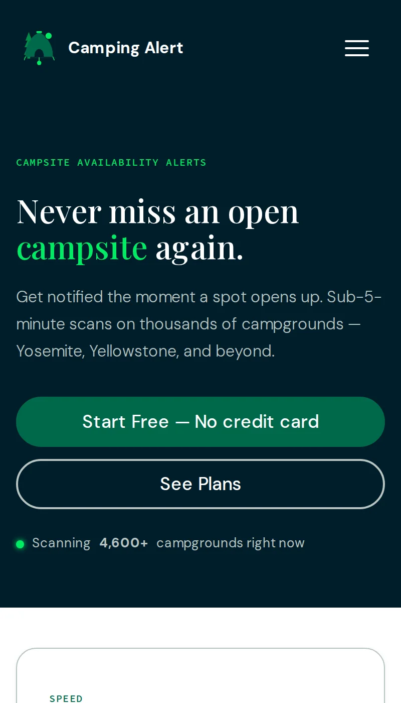 Camping Alert — mobile screenshot